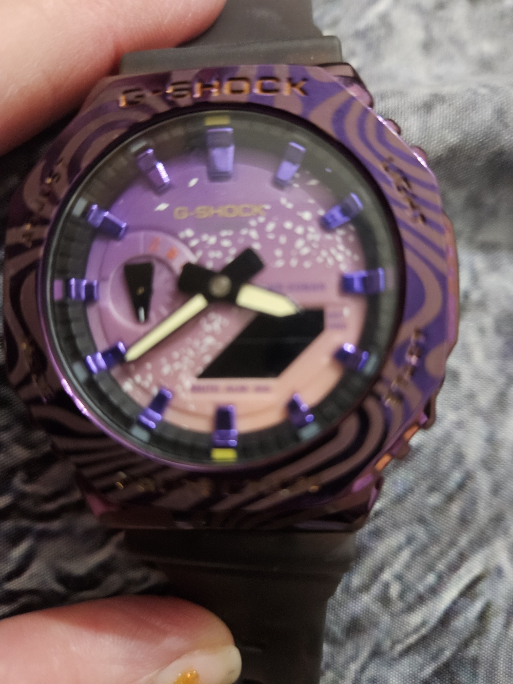 G-SHOCK Purple Pink Patterned Analog-Digital Watch